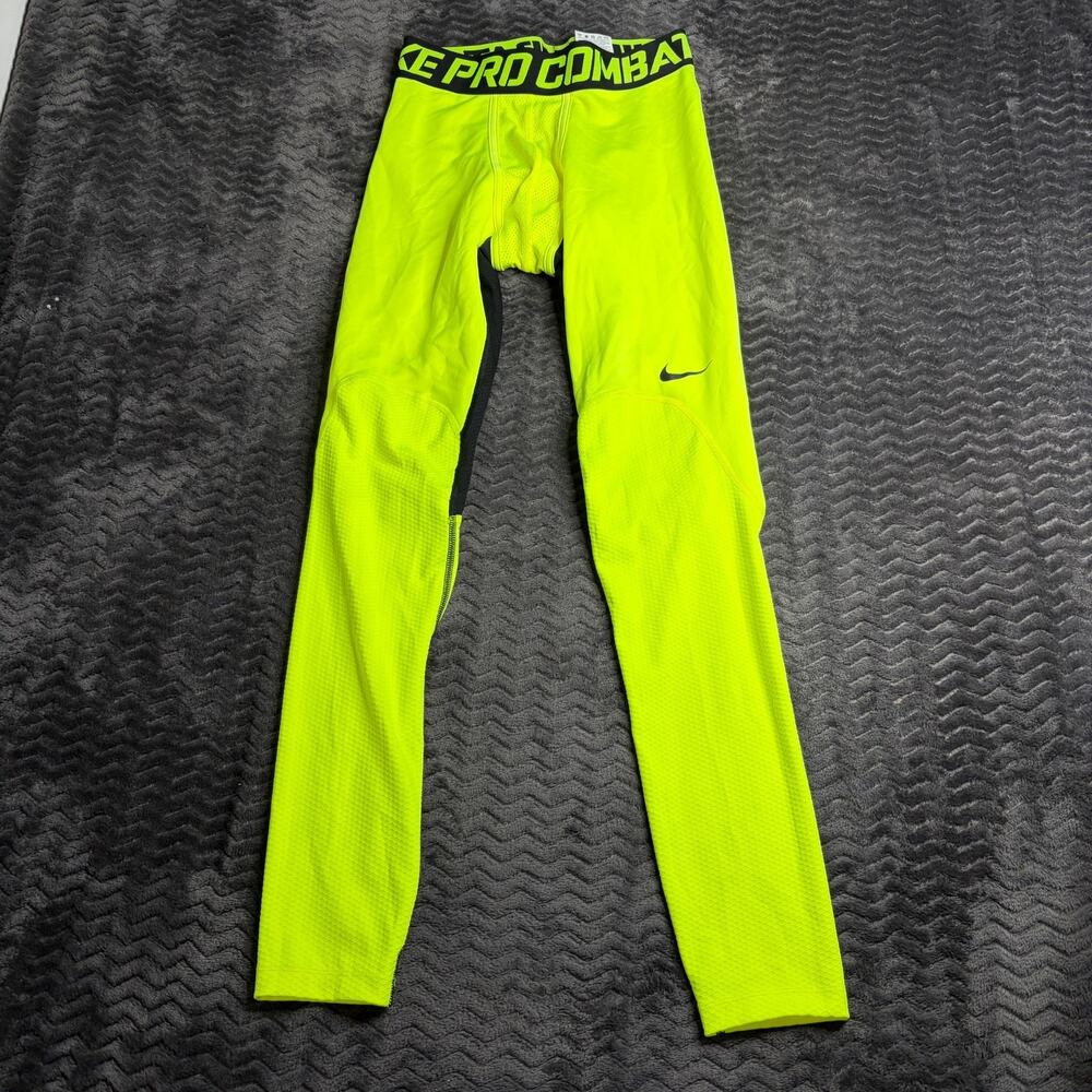 Nike Pro Combat Neon Yellow Warm Leggings size Large